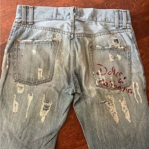Vintage Dolce & Gabbana D&G Jeans Regular Straight Fit Denim Light Blue 90s 00s